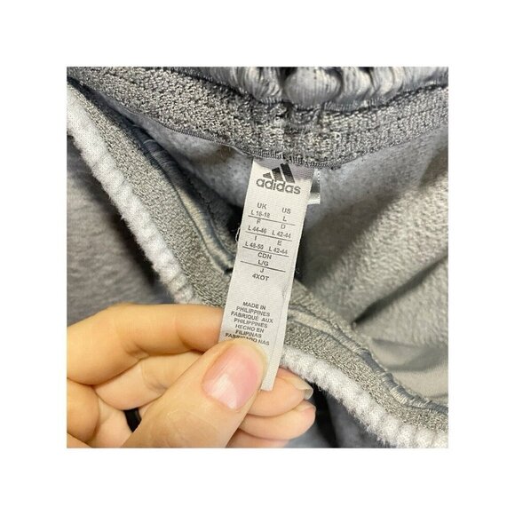 Adidas Sweatpants Joggers Womens L Gray Casual Leg Logo Gym Training - Picture 5 of 5